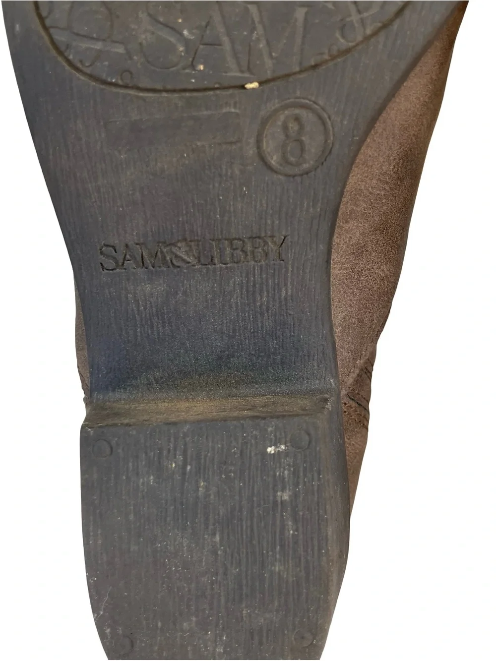 Sam & Libby Brown Soft Leather Ankle Boots Western Women Size 8 Pointed Toe READ